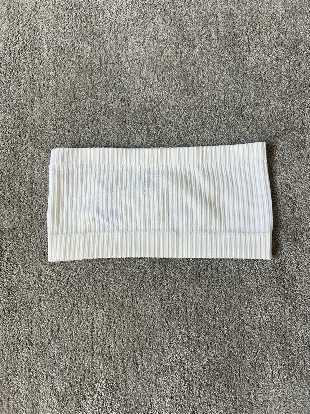 Sunday Best White Ribbed Bandeau Top
